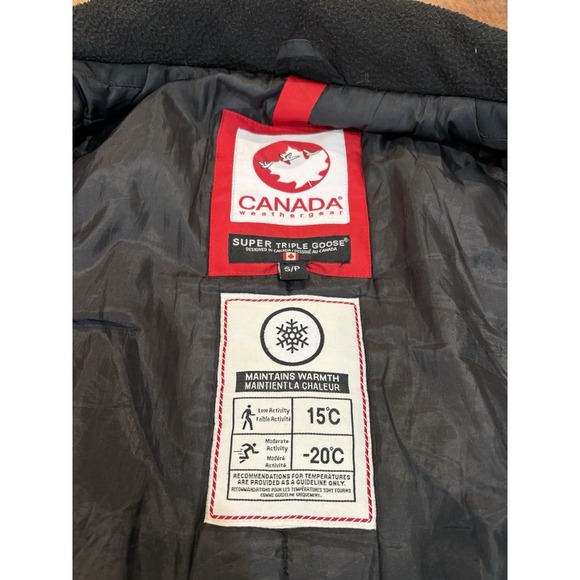 Canada Weathergear triple goose black long parka womens' sz small cinched waist - Picture 10 of 14